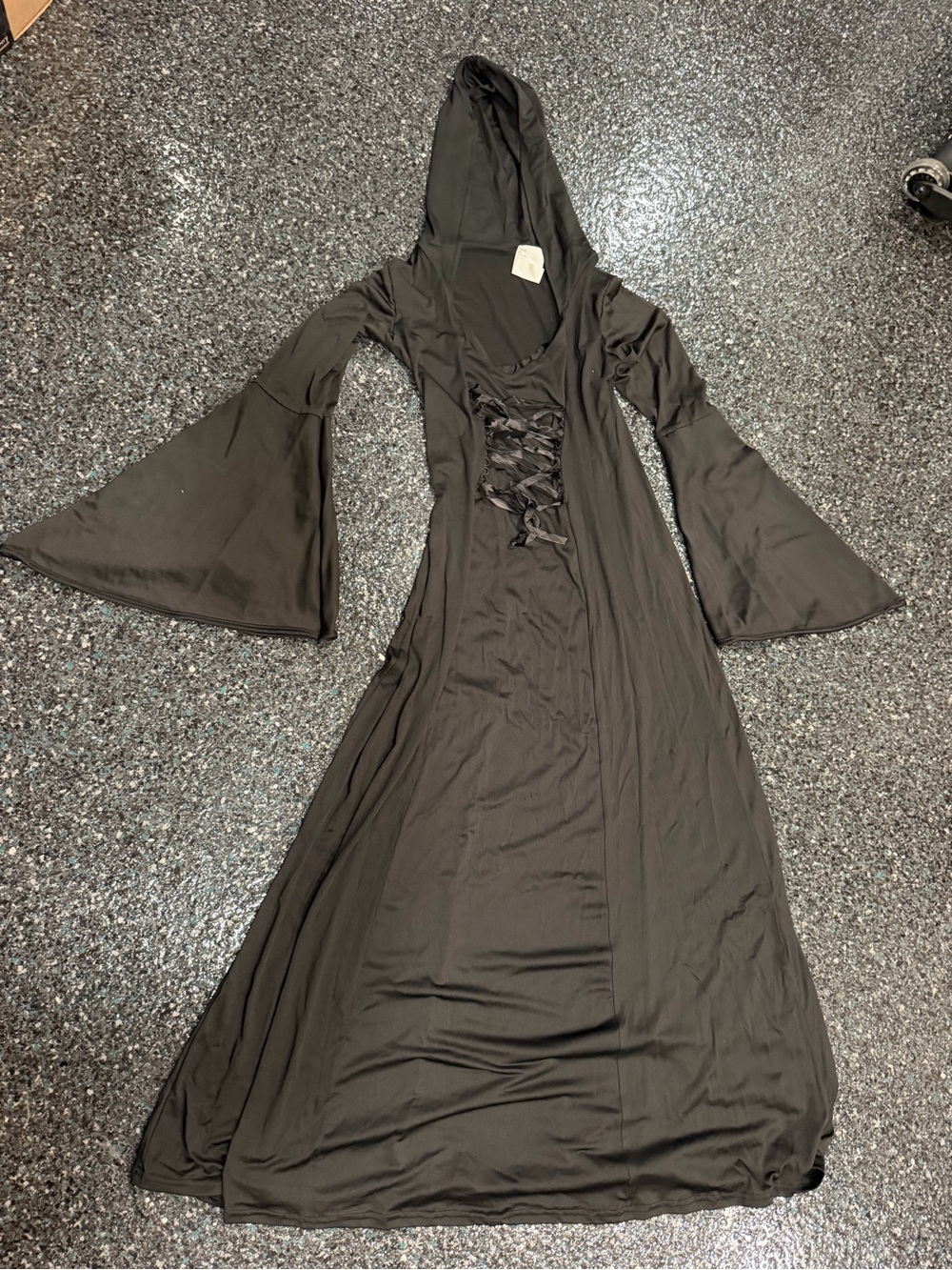 Rite  Aid Sorceress Black Dress Hooded  Costume Renaissance Medieval Gown M/L